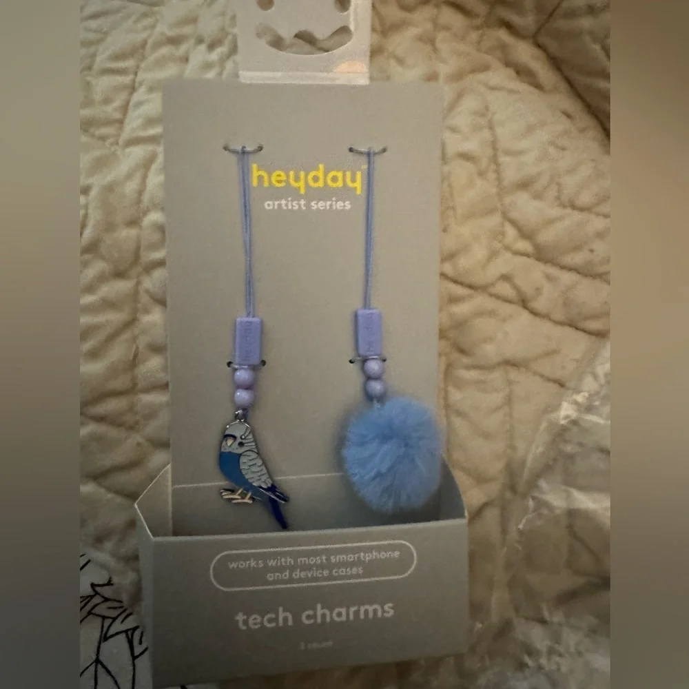 Heyday Blue Bird and Pom Pom Tech Charms